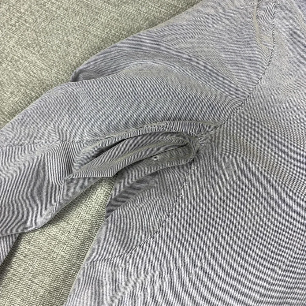 Lululemon Shirt Mens Large Gray Long Sleeve Button Up Knit Collared Casual